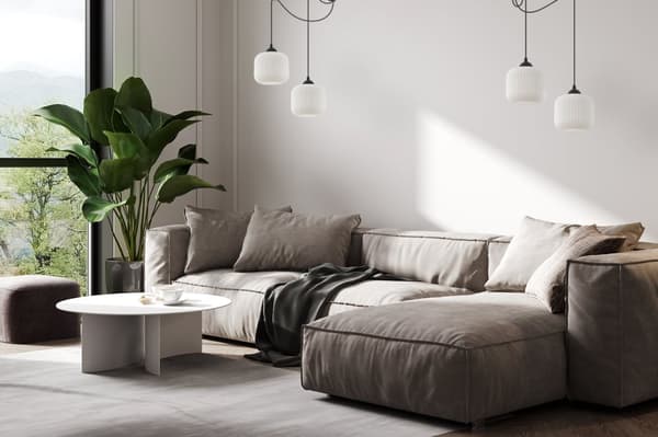 HÆNGELAMPE SPIDERRIFFEL SORT 4-FLASH LAMPE HVID CYLINDER E27