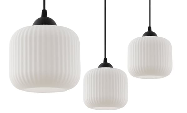 HÆNGELAMPE SPIDERRIFFEL SORT 4-FLASH LAMPE HVID CYLINDER E27