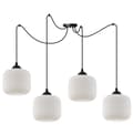 Miniatyrbillede 7 af 7: HÆNGELAMPE SPIDERRIFFEL SORT 4-FLASH LAMPE HVID CYLINDER E27