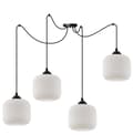 Miniatyrbillede 1 af 7: HÆNGELAMPE SPIDERRIFFEL SORT 4-FLASH LAMPE HVID CYLINDER E27