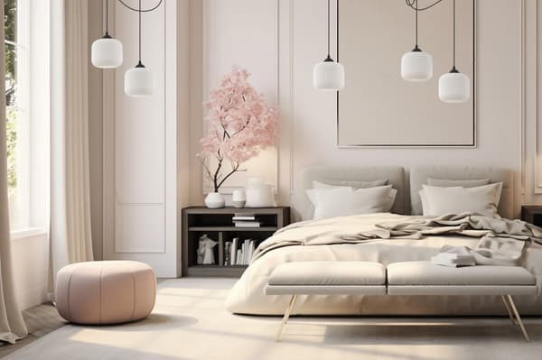 HÆNGELAMPE SPIDERRIFFEL SORT 5-PLADER LAMPE HVID CYLINDER E27