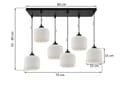 Miniatyrbild 6 av 7: HÄNGLAMPA FÖR RIFFEL SVART 6-PLAT LAMPA VIT CYLINDER LAMPSKÄRM E27