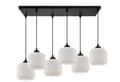 Miniatyrbild 7 av 7: HÄNGLAMPA FÖR RIFFEL SVART 6-PLAT LAMPA VIT CYLINDER LAMPSKÄRM E27