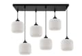 Miniatyrbild 2 av 7: HÄNGLAMPA FÖR RIFFEL SVART 6-PLAT LAMPA VIT CYLINDER LAMPSKÄRM E27
