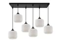 Miniatyrbild 1 av 7: HÄNGLAMPA FÖR RIFFEL SVART 6-PLAT LAMPA VIT CYLINDER LAMPSKÄRM E27