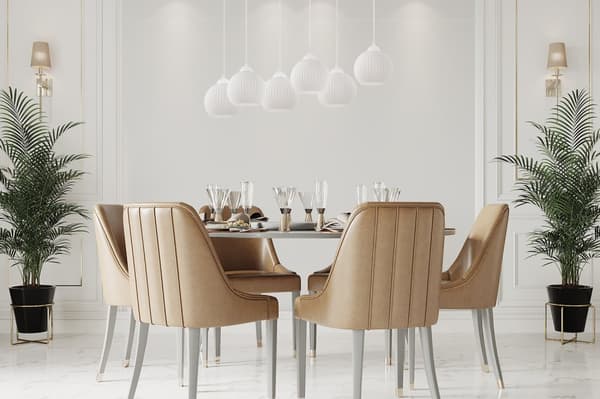 RIFFEL HÄNGLAMPA VIT 6-FLAT VIT LAMPSKÄRMBUL E27