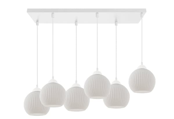 RIFFEL HÄNGLAMPA VIT 6-FLAT VIT LAMPSKÄRMBUL E27