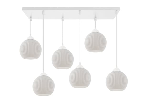 RIFFEL HÄNGLAMPA VIT 6-FLAT VIT LAMPSKÄRMBUL E27