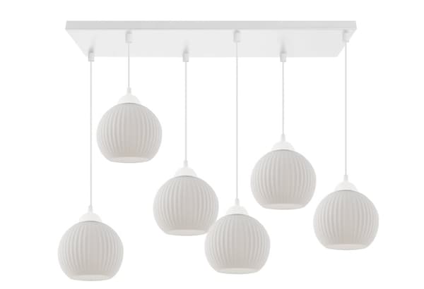 RIFFEL HÄNGLAMPA VIT 6-FLAT VIT LAMPSKÄRMBUL E27