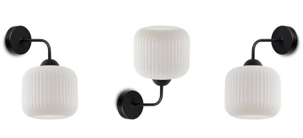 RIFFEL SVART VÄGGLAMPA 1-PLA VIT CYLINDER LAMPA E27