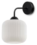 Miniatyrbild 7 av 7: RIFFEL SVART VÄGGLAMPA 1-PLA VIT CYLINDER LAMPA E27
