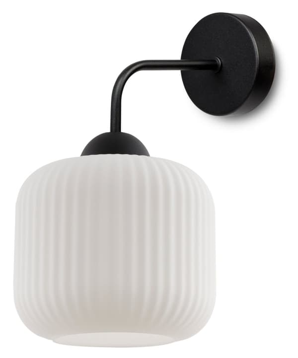 RIFFEL SVART VÄGGLAMPA 1-PLA VIT CYLINDER LAMPA E27