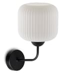 Miniatyrbild 2 av 7: RIFFEL SVART VÄGGLAMPA 1-PLA VIT CYLINDER LAMPA E27