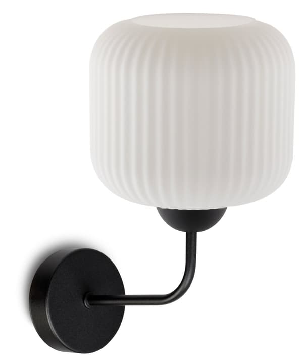RIFFEL SVART VÄGGLAMPA 1-PLA VIT CYLINDER LAMPA E27