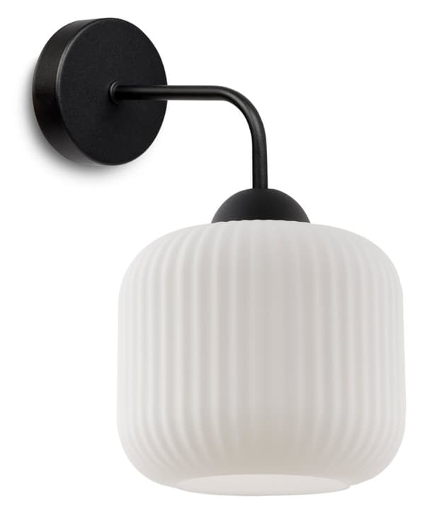 RIFFEL SVART VÄGGLAMPA 1-PLA VIT CYLINDER LAMPA E27