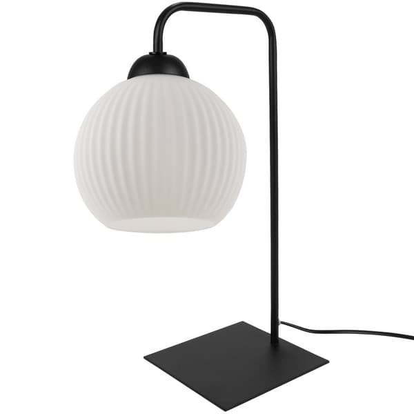 RIFFEL BORDSLAMPA SVART 1-PLA VIT SKUGGKULA E27