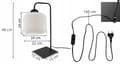 Miniatyrbild 6 av 6: RIFFEL BORDSLAMPA SVART 1-PLA VIT CYLINDER LAMPSKÄRM E27