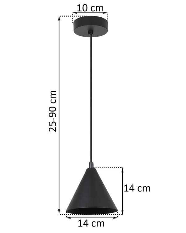 SOHO HÆNGELAMPE SORT 1-PL 14CM E14