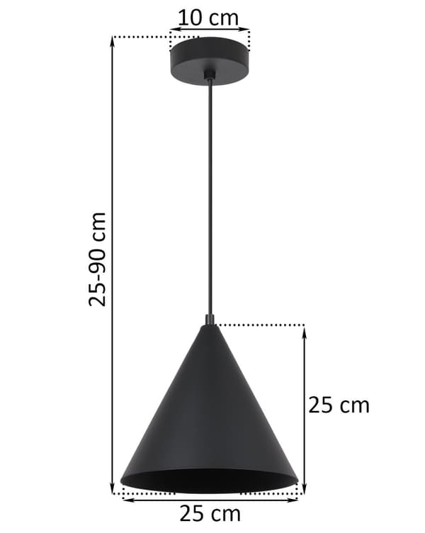 SOHO HÆNGELAMPE SORT 1-PL 25CM E27