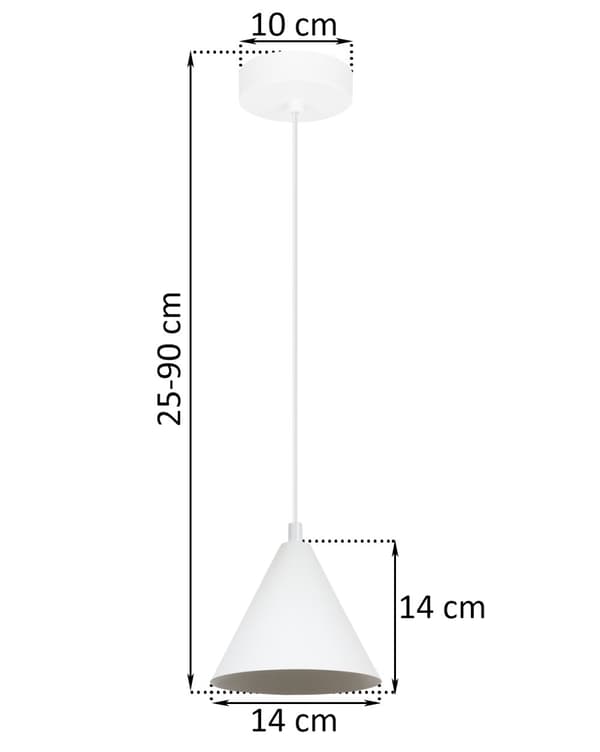 SOHO HÆNGELAMPE HVID 1-PL 14CM E14