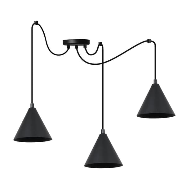 HÆNGELAMPE SPIDER SOHO SORT 3-PL 14CM E14