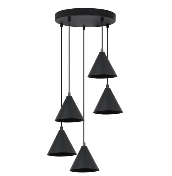 SOHO HÆNGELAMPE SORT 5-PL 14CM E14