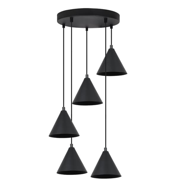 SOHO HÆNGELAMPE SORT 5-PL 14CM E14