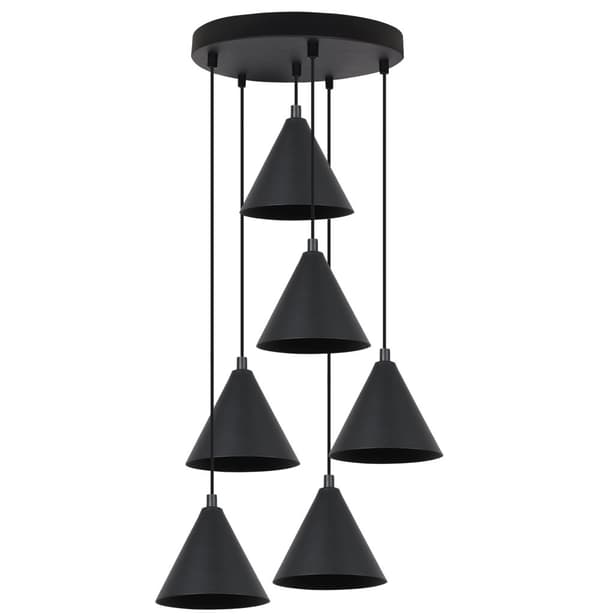 SOHO HÆNGELAMPE SORT 6-PLADE 14CM E14