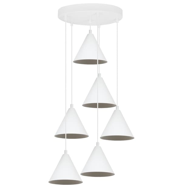 SOHO HÄNGLAMPA VIT 6-PLATTA 14CM E14
