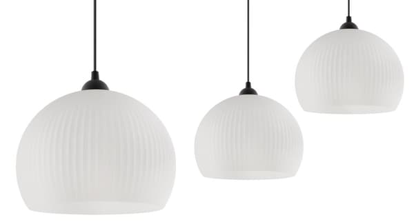 RIFFEL HÄNGLAMPA SVART 1-PLA VIT LAMPSKÄRM STOR KULA E27