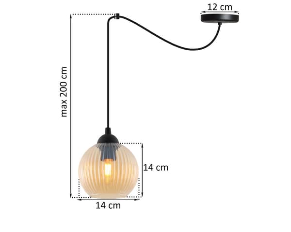 RIFFLE SPIDER HÄNGLAMPA SVART 1-PL HONING BALL LAMPA E27