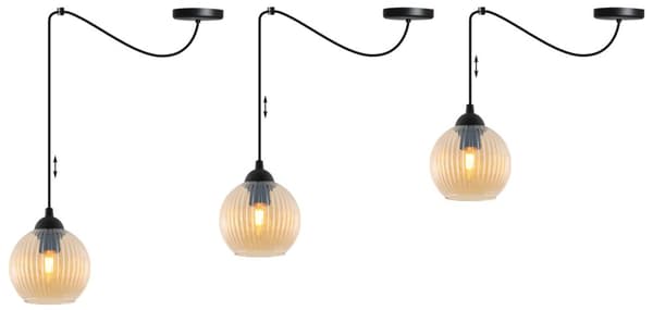 RIFFLE SPIDER HÄNGLAMPA SVART 1-PL HONING BALL LAMPA E27