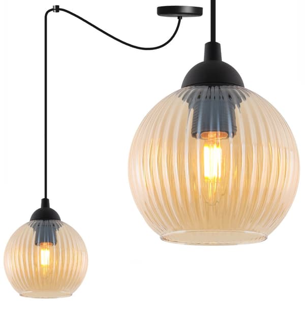 RIFFLE SPIDER HÄNGLAMPA SVART 1-PL HONING BALL LAMPA E27