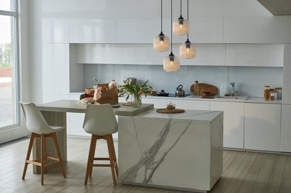 RIFFEL SVART HÄNGLAMPA 4-PLAT HONIG LAMPSKYLL CYLINDER E27