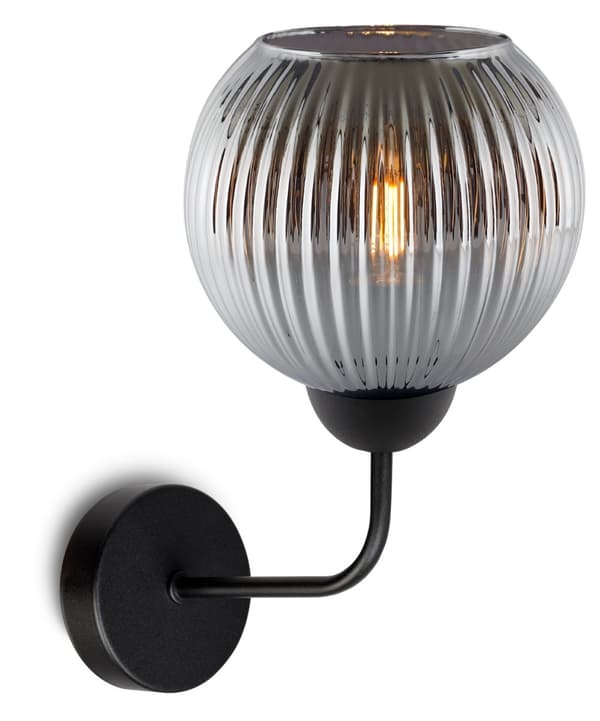 RIFFEL SVART VÄGGLAMPA 1-PLA GRAPHITE LAMPSKYDD KULA E27