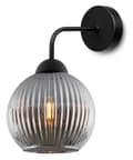 Miniatyrbild 2 av 7: RIFFEL SVART VÄGGLAMPA 1-PLA GRAPHITE LAMPSKYDD KULA E27