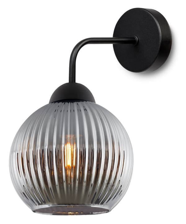 RIFFEL SVART VÄGGLAMPA 1-PLA GRAPHITE LAMPSKYDD KULA E27