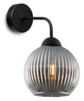 Miniatyrbild 1 av 7: RIFFEL SVART VÄGGLAMPA 1-PLA GRAPHITE LAMPSKYDD KULA E27