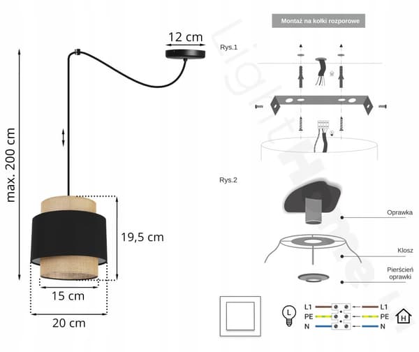 HÄNGLAMPA TAK LJUSKANT LAMPSKÄRM BOHO JUTA