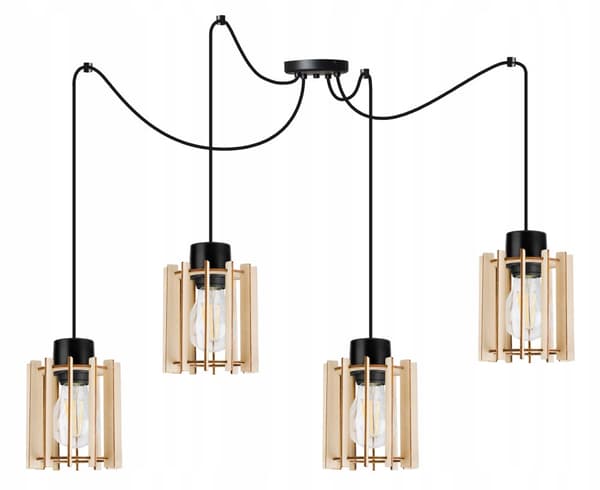 MODERNE TRÆ LED LOFT HÆNGELAMPE
