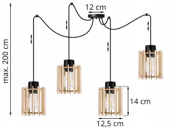 MODERNE TRÆ LED LOFT HÆNGELAMPE
