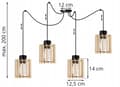 Miniatyrbillede 5 af 8: MODERNE TRÆ LED LOFT HÆNGELAMPE