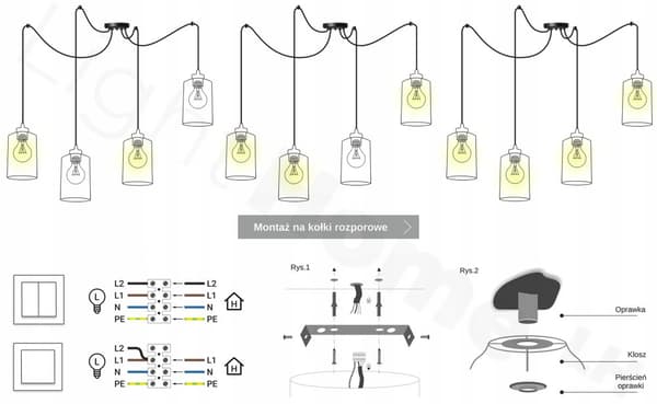 MODERNE TRÆ LED LOFT HÆNGELAMPE