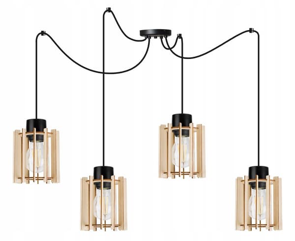 MODERNE TRÆ LED LOFT HÆNGELAMPE