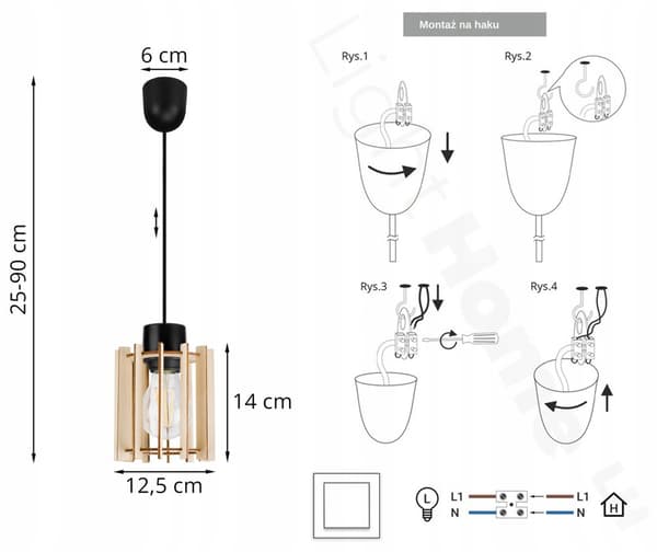 MODERN LED-TAK HÄNGLAMPA AV TRÄ