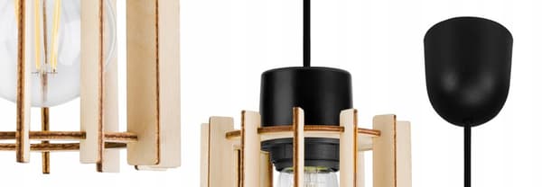 MODERN LED-TAK HÄNGLAMPA AV TRÄ