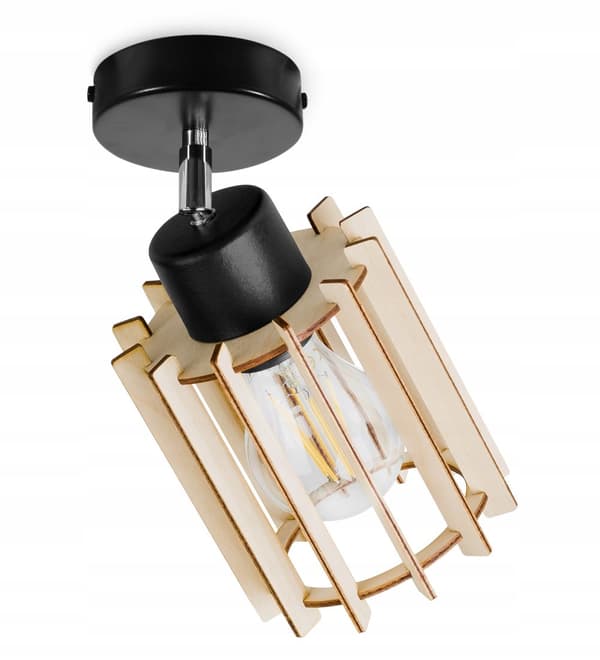MODERN LED-TAKLAMPA AV TRÄ