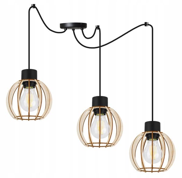 MODERNE TRÆ LED LOFT HÆNGELAMPE