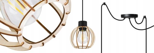 MODERNE TRÆ LED LOFT HÆNGELAMPE