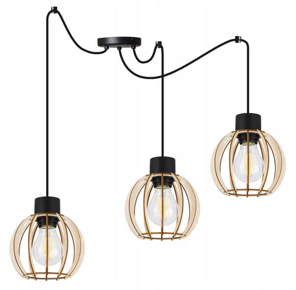 MODERNE TRÆ LED LOFT HÆNGELAMPE